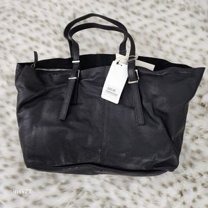 zara | black leather oversized bag